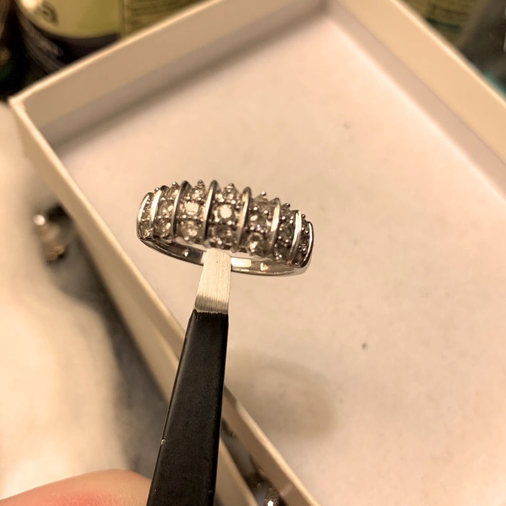 Platnaire and diamond anniversary ring